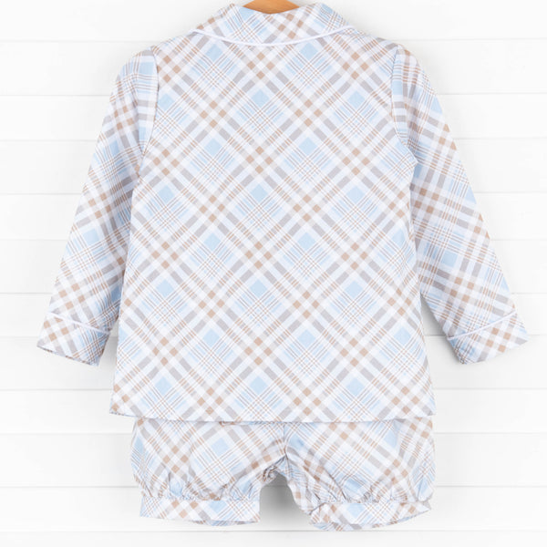 Padgett Plaid Short Set, Tan