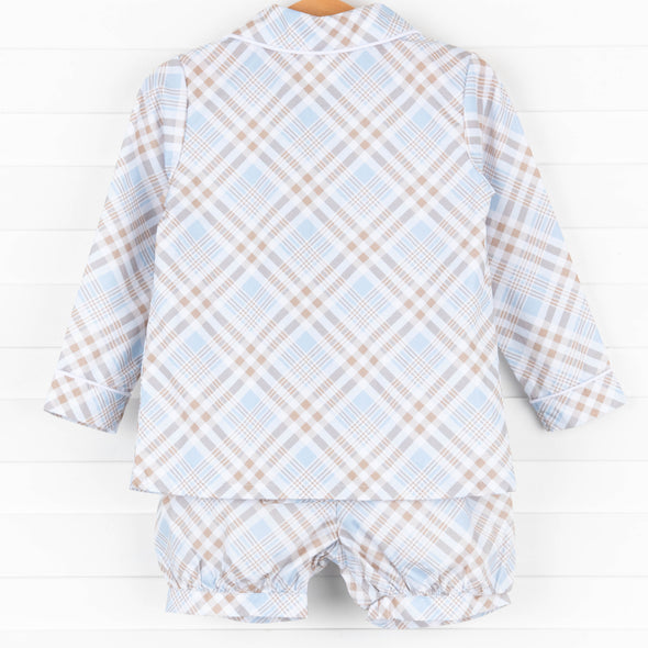 Padgett Plaid Short Set, Tan