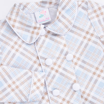 Padgett Plaid Short Set, Tan
