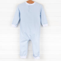 Deer Friend Applique Romper, Blue