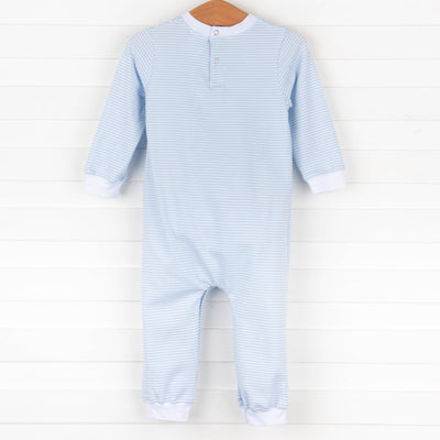 Deer Friend Applique Romper, Blue