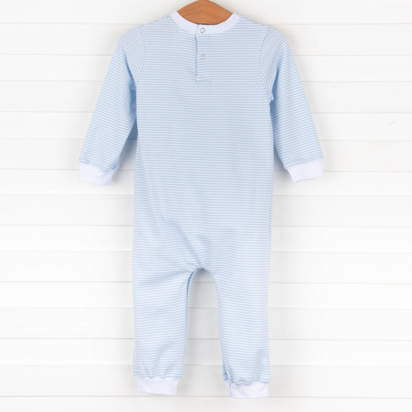 Deer Friend Applique Romper, Blue