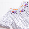 Spooky Spider Smocked Dress, Black Bitty Dot