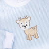 Deer Friend Applique Romper, Blue