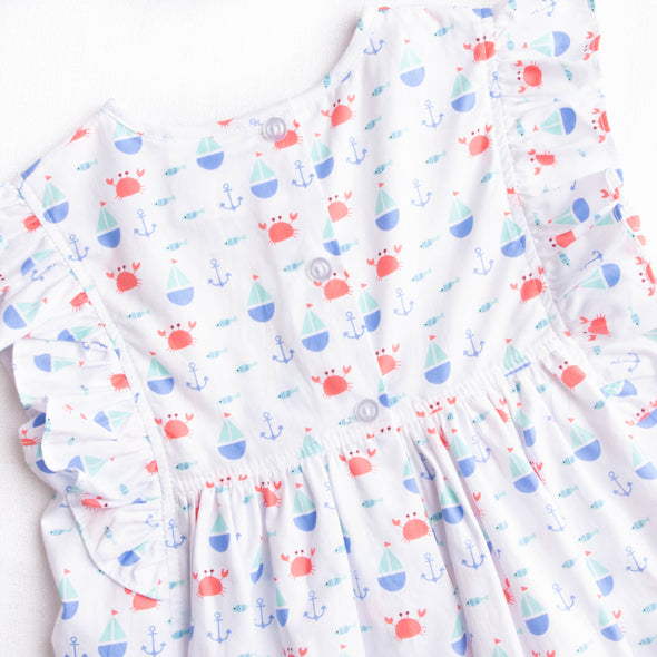 Waves Go By Dress, Blue