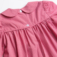 Santa's Reindeer Smocked Romper, Red Gingham