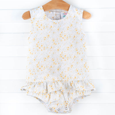 Daisy Garden Diaper Set, Yellow