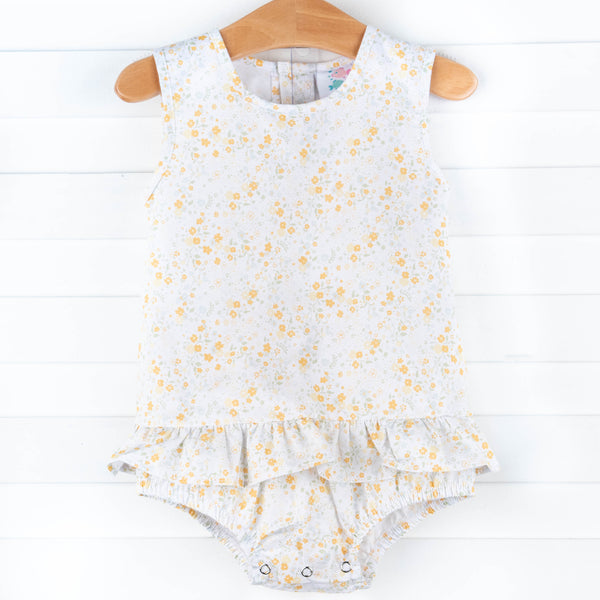 Daisy Garden Diaper Set, Yellow