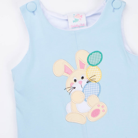 Egg-static Bunny Applique Jon Jon, Blue