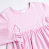 Rockin Around the Christmas Tree Applique Ruffle Dress, Pink Stripe