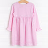 Rockin Around the Christmas Tree Applique Ruffle Dress, Pink Stripe