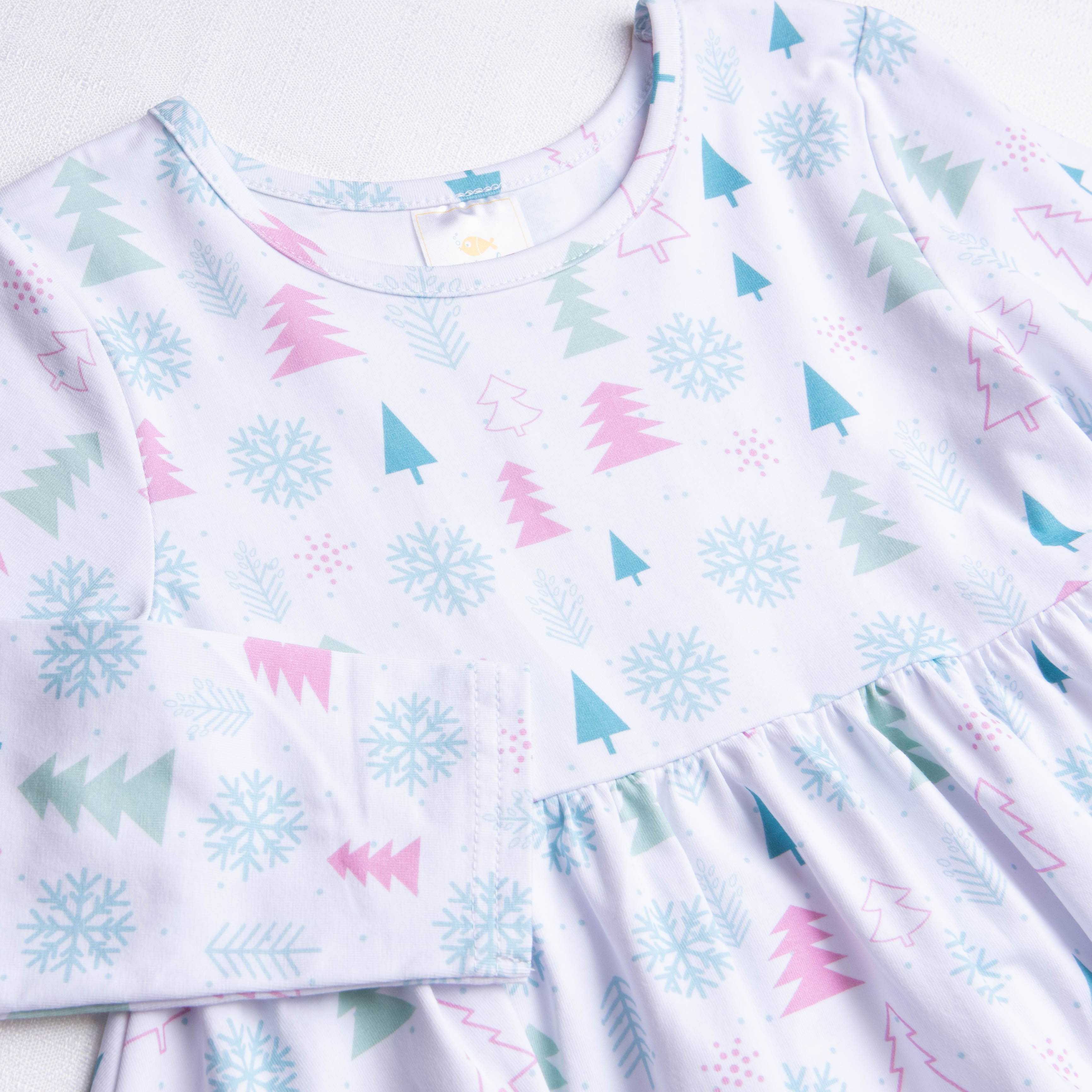 Winter Wonderland Dress, Pink Stitchy Fish Winter Wonderland Dress, Pink Stitchy Fish