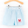 Crabby Critter Smocked Swim Trunks, Blue