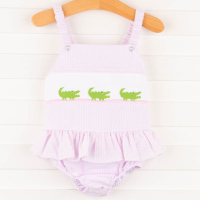 Chomp! Chomp! Smocked One Piece, Pink