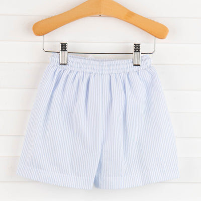 Chomp! Chomp! Smocked Swim Trunks, Blue