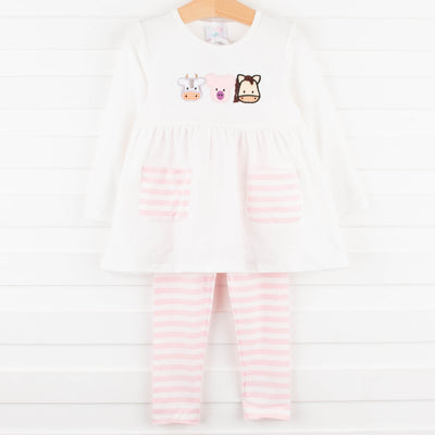 Barnyard Besties Legging Set, Pink