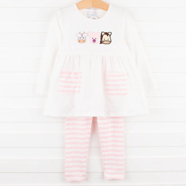 Barnyard Besties Legging Set, Pink