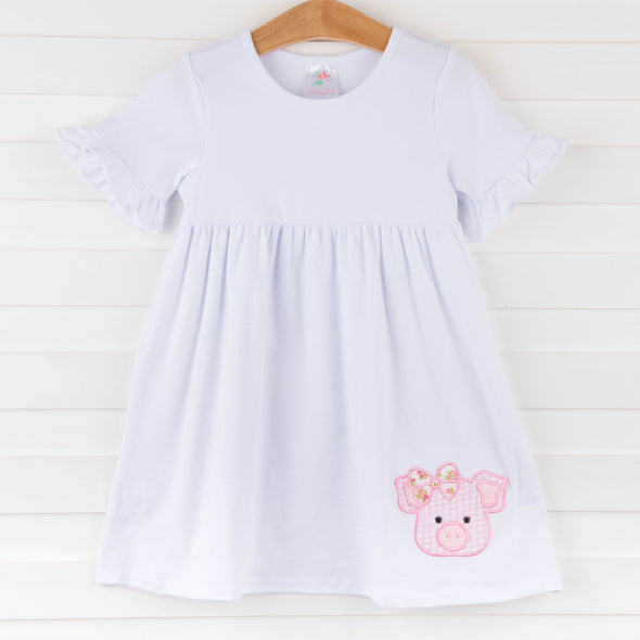 Precious Pig Dress, White