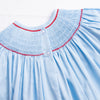 Santa's Coming Smocked Bloomer Set, Light Blue