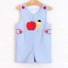 Back to School Applique Jon Jon, Blue Gingham