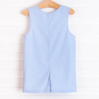 Back to School Applique Jon Jon, Blue Gingham