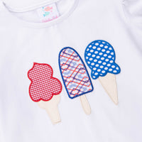 Sweet Freedom Ruffle Applique Shirt, White