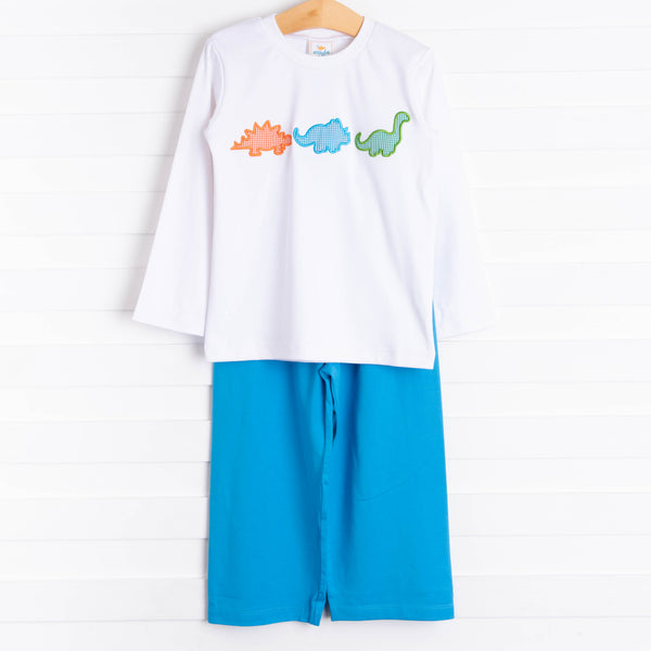 Dino Friends Pant Set, Blue