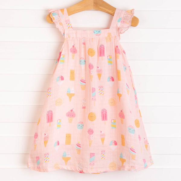 Angel Dear Ice Cream Muslin Sundress, Pink