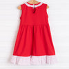 Nature Princess Applique Dress, Red