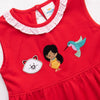 Nature Princess Applique Dress, Red