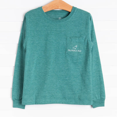 Properly Tied Catch A Ride Long Sleeve Shirt, Hunter Green