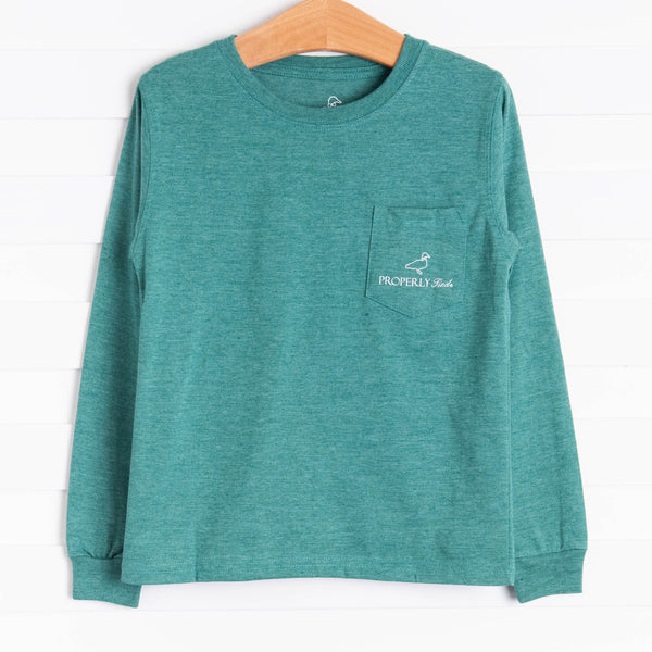 Properly Tied Catch A Ride Long Sleeve Shirt, Hunter Green