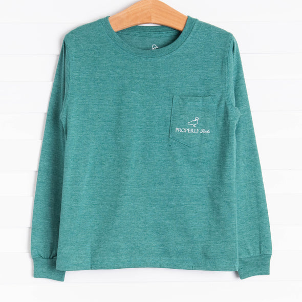 Properly Tied Catch A Ride Long Sleeve Shirt, Hunter Green