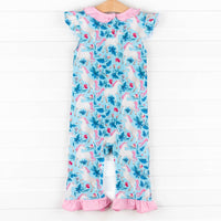 Little Dreamer Ruffle Romper, Blue