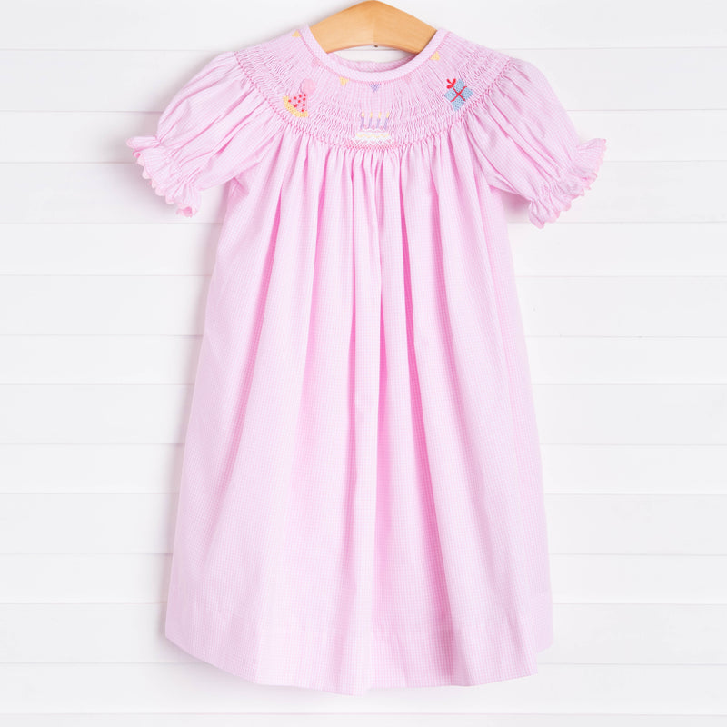 smocked birthday dress 2t Birthday Girl Smocked Bow Dress