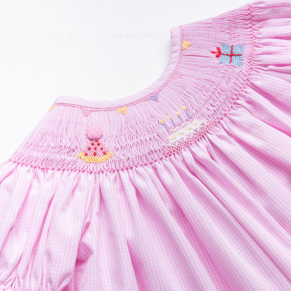 Birthday Smocked Dress, Pink