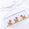 Puppy Smocked Pant Set, Blue