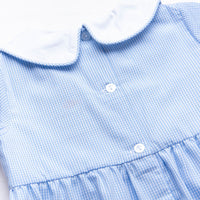Puppy Smocked Romper, Blue
