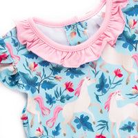 Little Dreamer Ruffle Romper, Blue