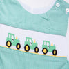Tractor Smocked Jon Jon, Green
