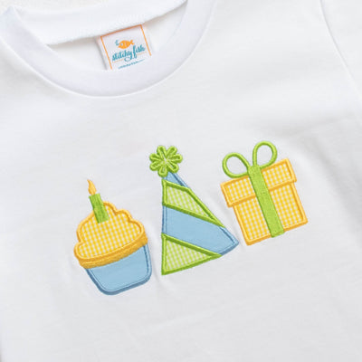 Birthday Surprise Applique Short Set, Blue