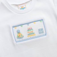 Birthday Wish Smocked Short Set, Blue