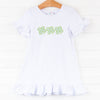 Clover Cutie Applique Dress, White