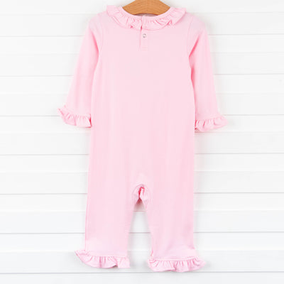 Lucky Pup Applique Romper, Pink