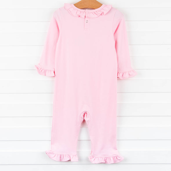 Lucky Pup Applique Romper, Pink