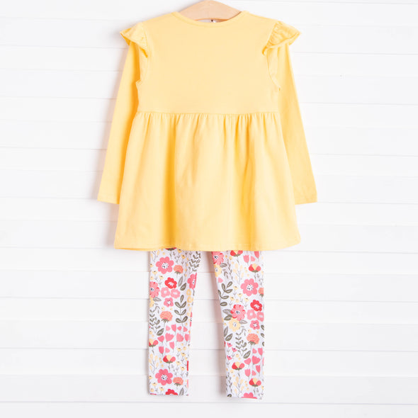 Tara Floral Tunic Set, Yellow