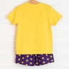 Louisiana Applique Paw Print Short Set, Purple