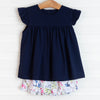 Fresh Air Florals Short Set, Navy