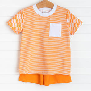 Tennessee Short Set, Bright Orange Stripe