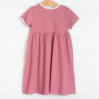 Alabama Popover Dress, Crimson